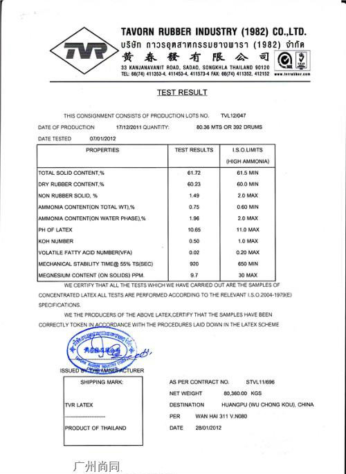 黃春發(fā)產(chǎn)品成分表/質(zhì)量檢測(cè)報(bào)告Test Result